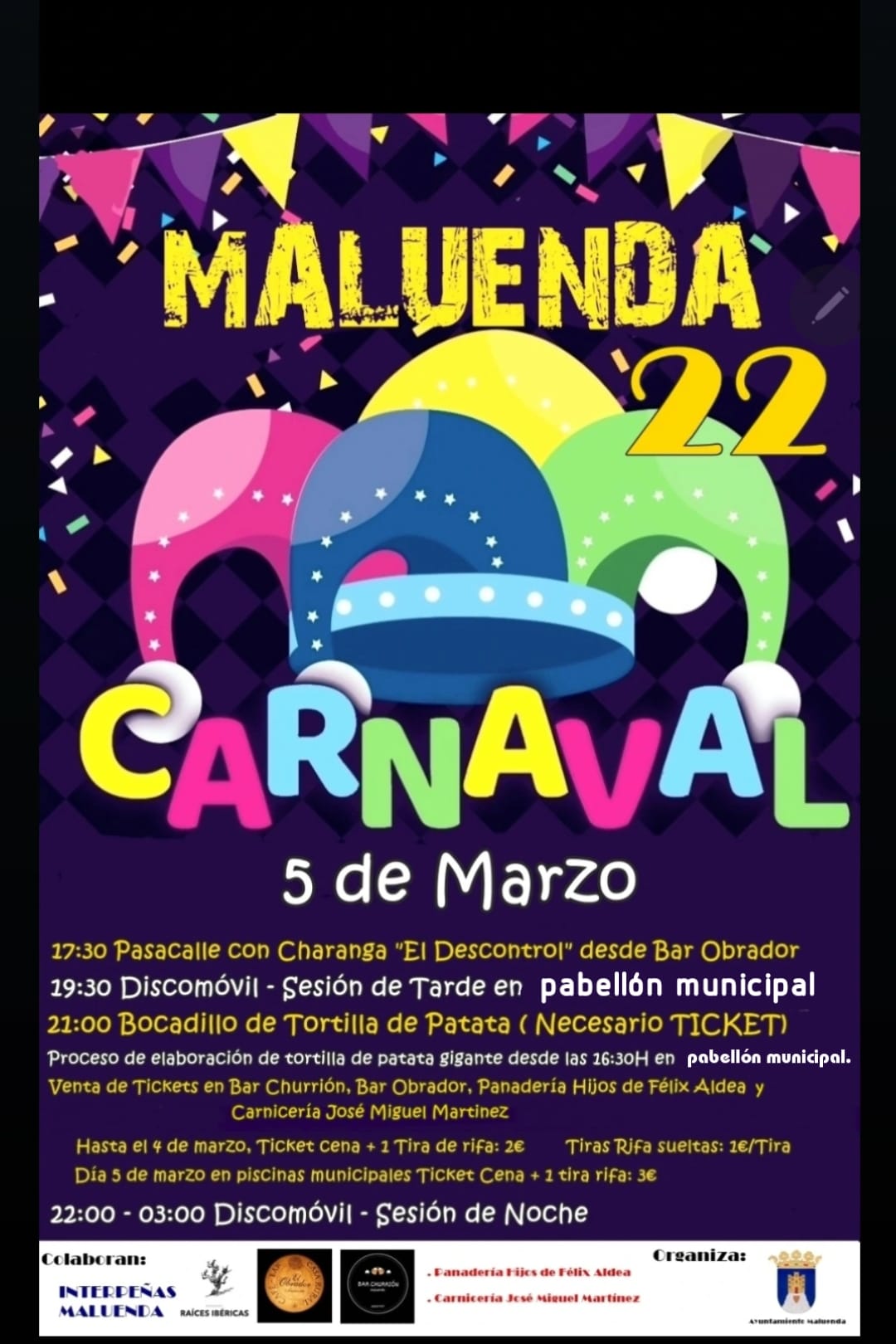 La fiesta de Carnaval se traslada al Pabellón Municipal